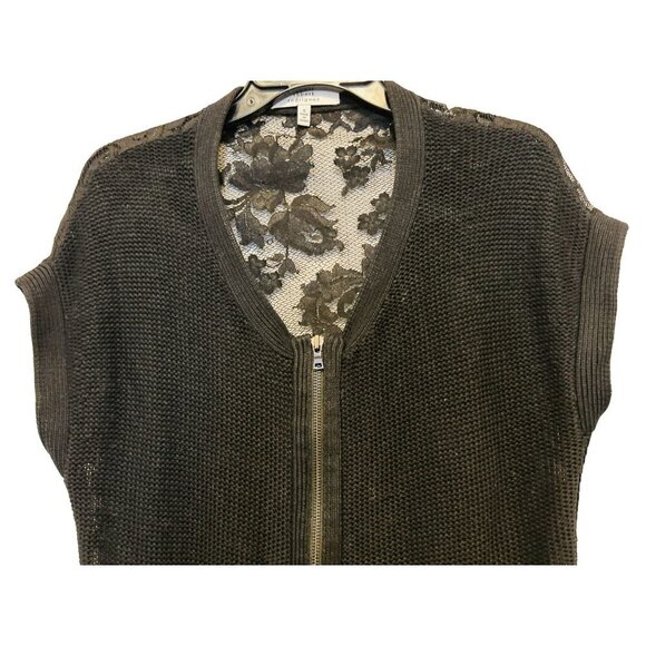 Robert Rodriguez Silk Cashmere Black Crewneck Lace Knit Sweater Vest Size Small - Picture 5 of 10